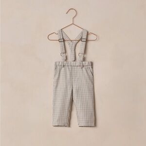 Noralee Plaid Suspender Pants - French Blue